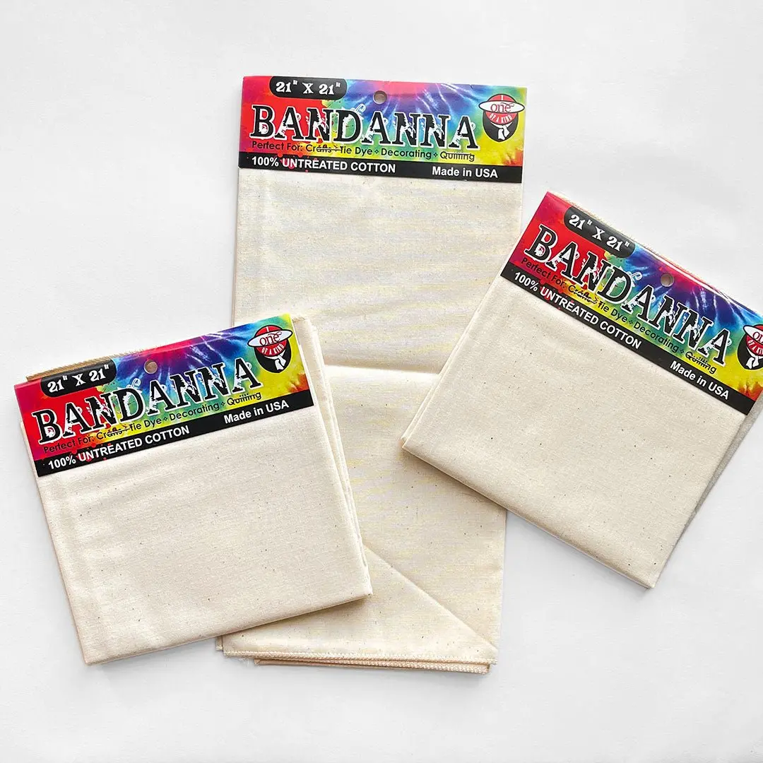 100% Cotton Bandana Blank -Dye, Stitch, 1