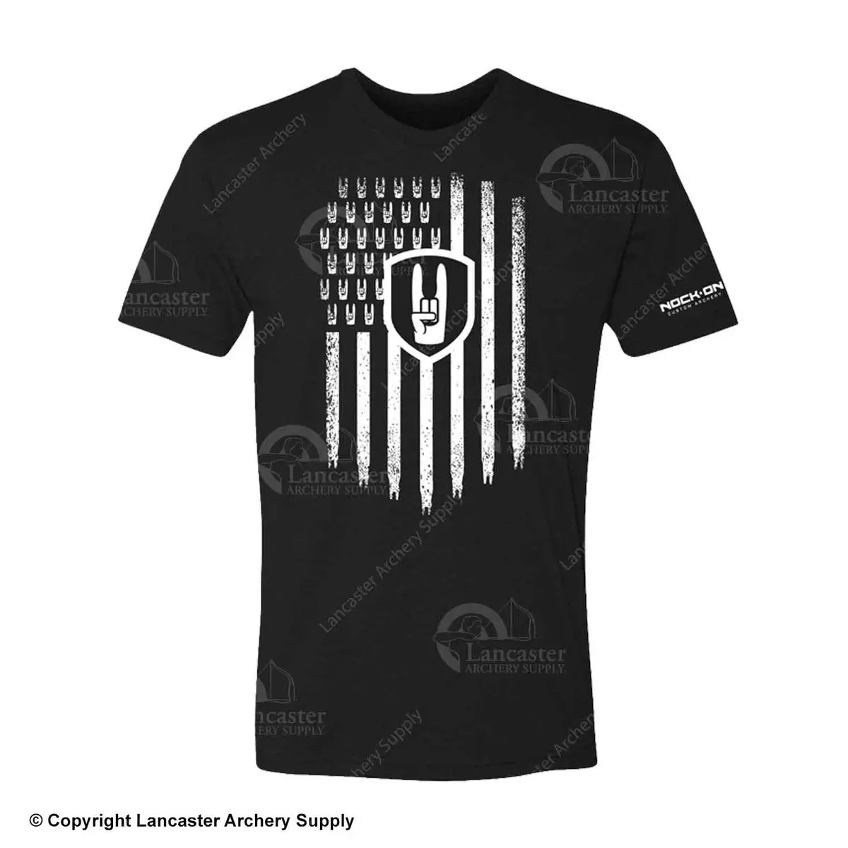 Nock On Old Glory Vertical T-Shirt (Black) 1