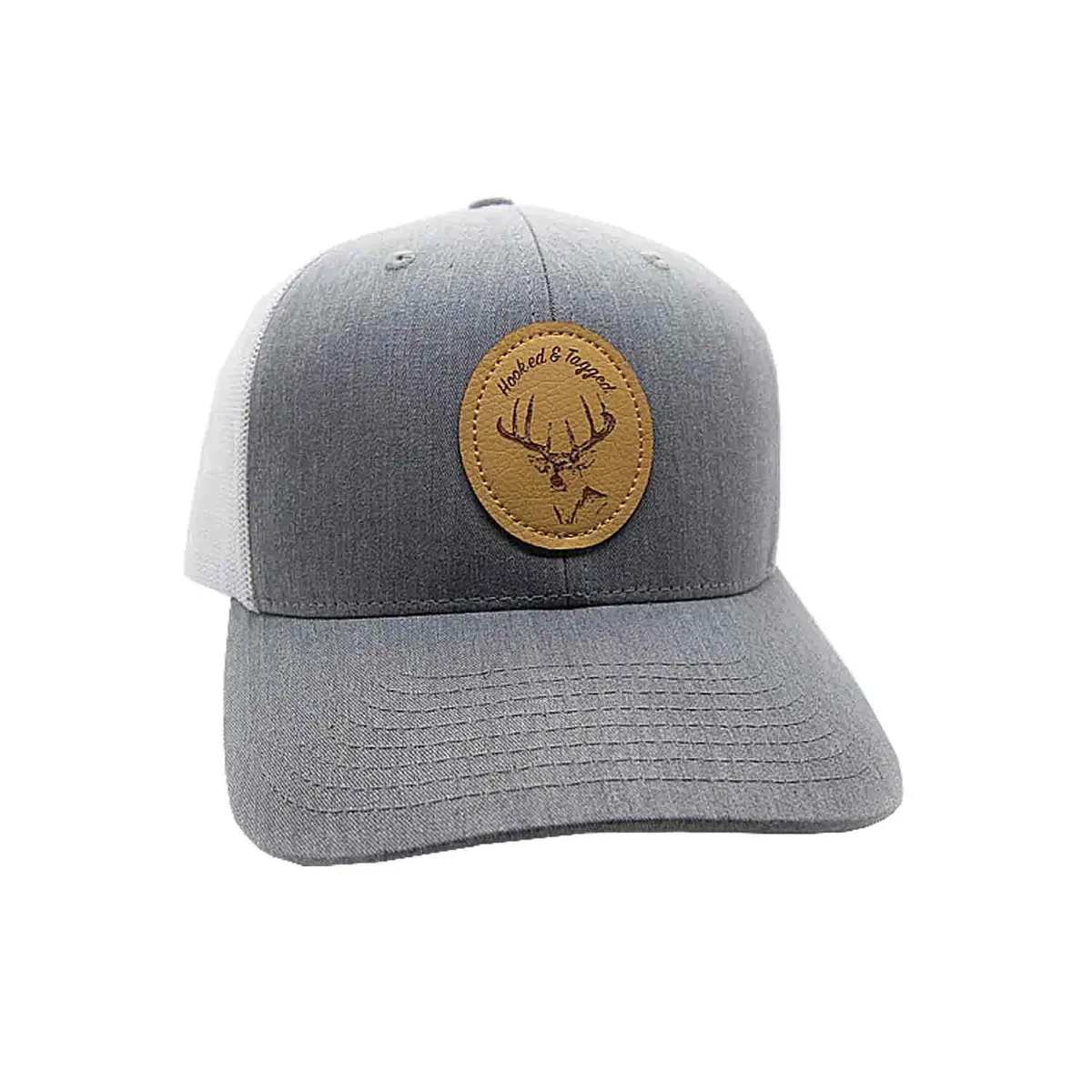 Hooked & Tagged Big 8 Leather Patch Hat 1