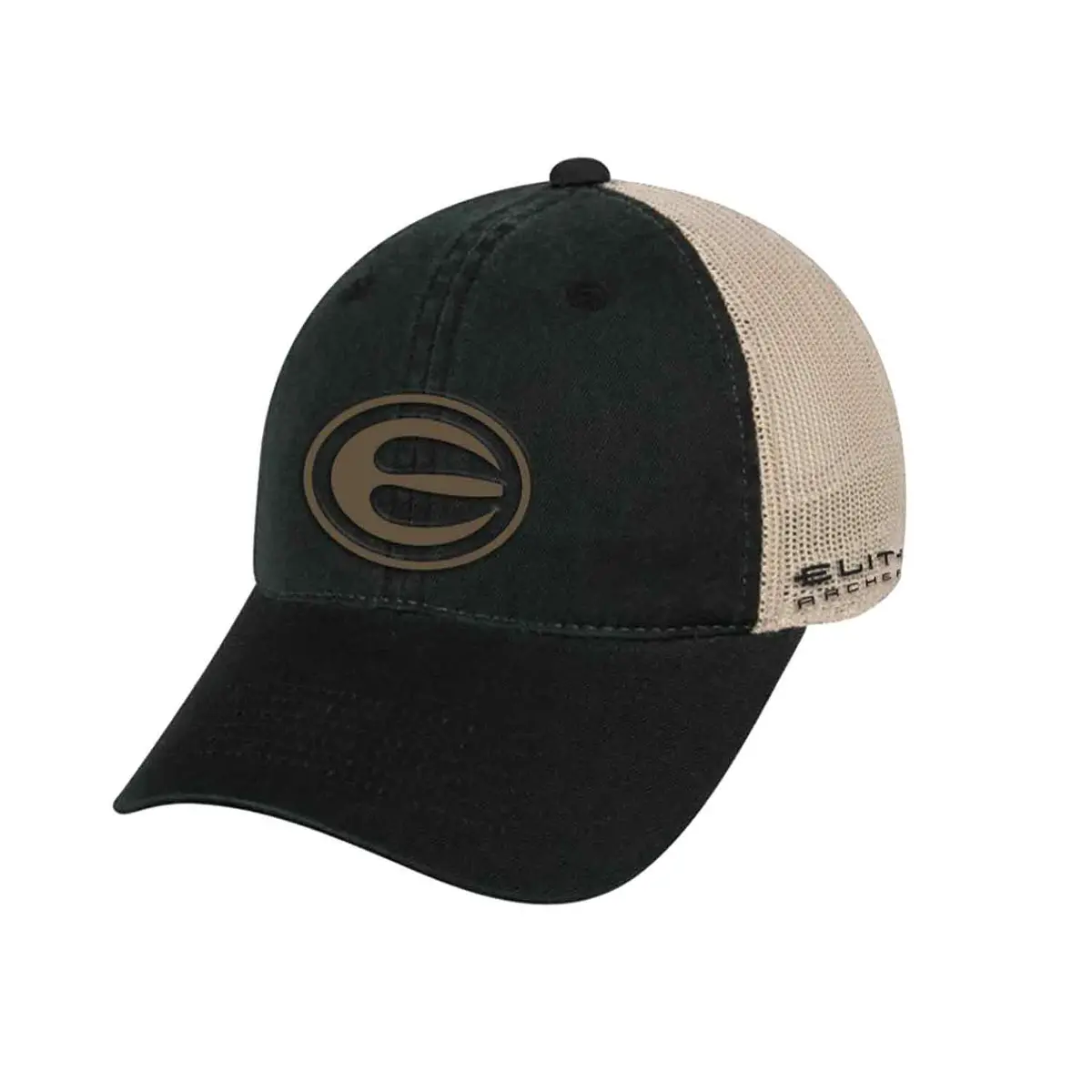 Elite Team Puff Stitch Hat (Black/Tan) 1