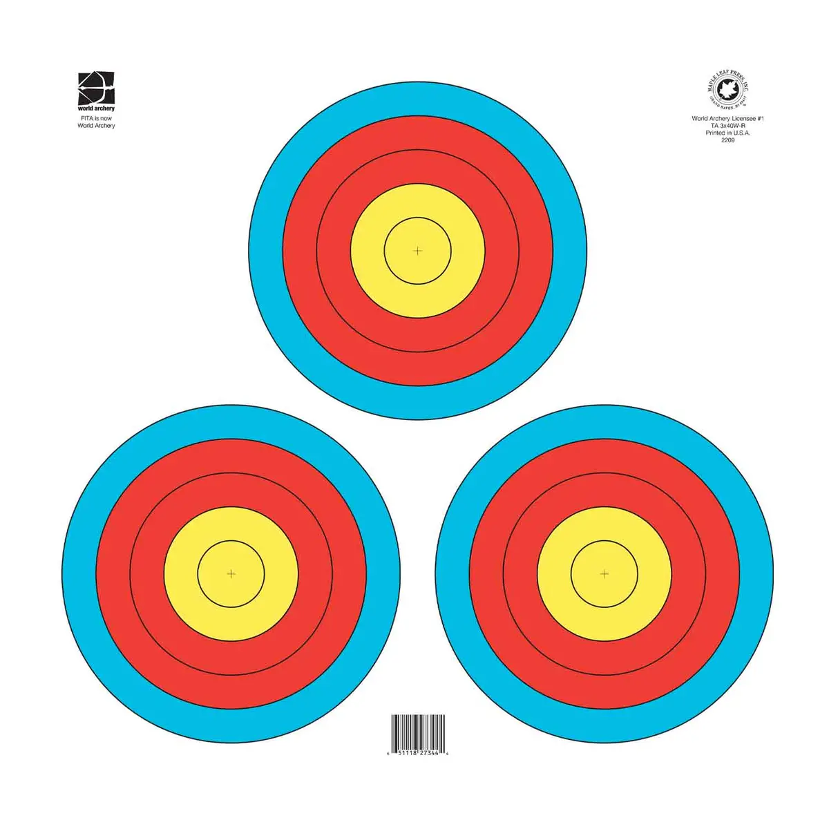 Maple Leaf World Archery 3 Spot Triangle Target Face 2