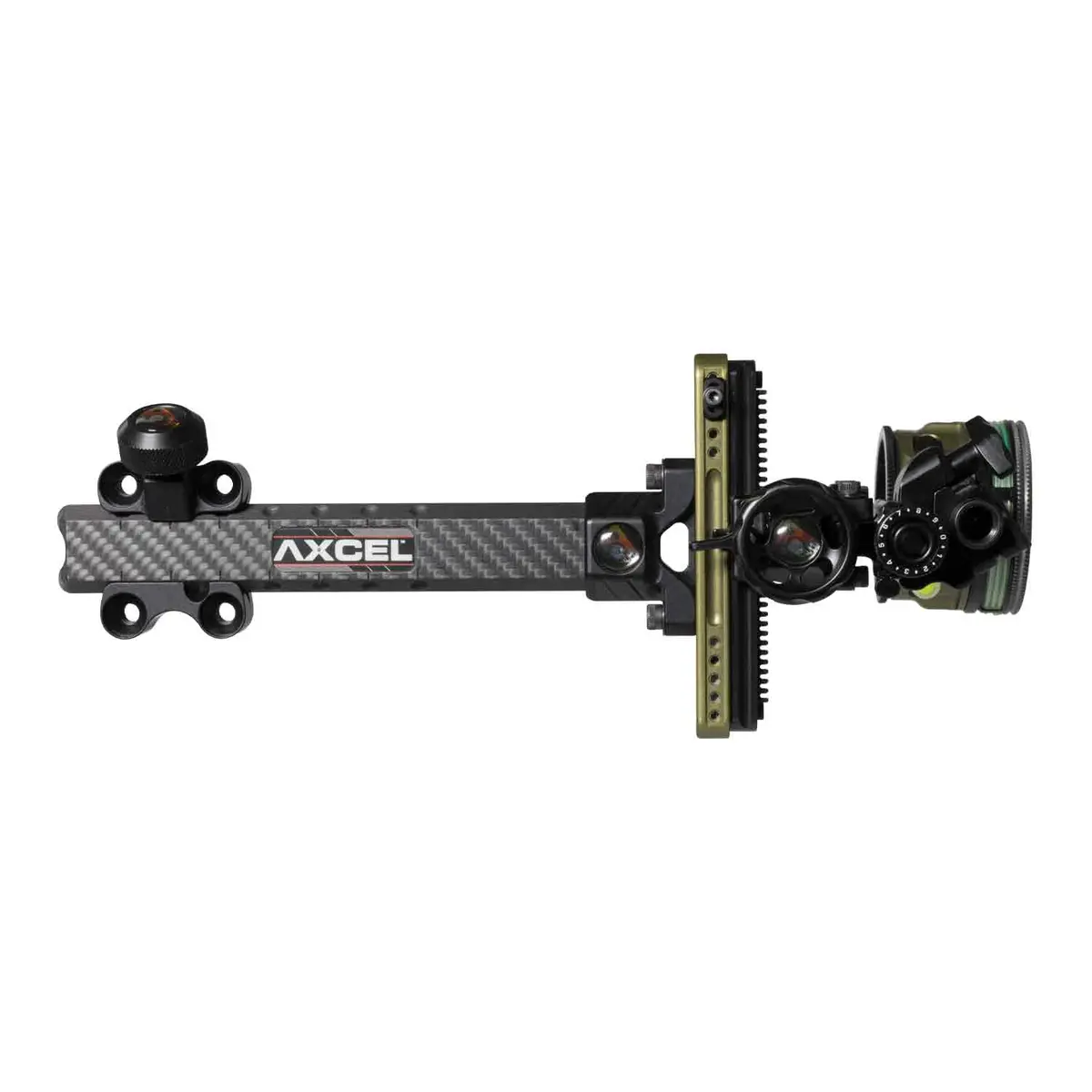 Axcel Landslyde Custom Series Bowhunting Carbon Pro Slider Sight W/Avx-41 Scope (.019” Green/Red Double Pin Ranger Sight) 2