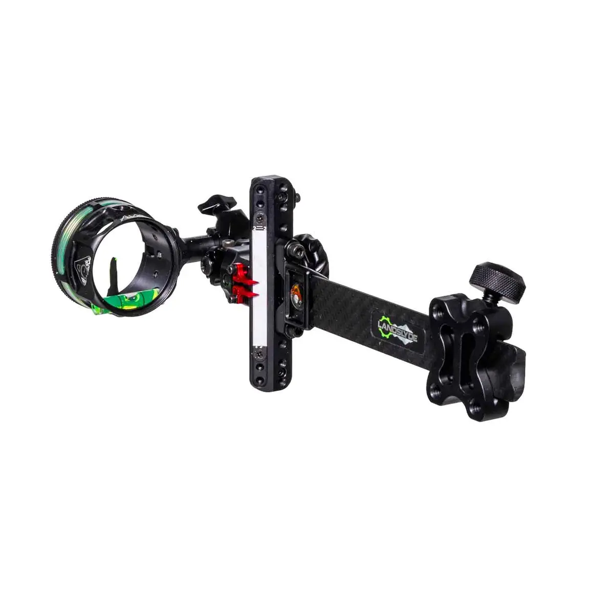 Axcel Landslyde Custom Series Bowhunting Carbon Pro Slider Sight W/Avx-41 Scope (.019” Green/Red Double Pin Ranger Sight) 3