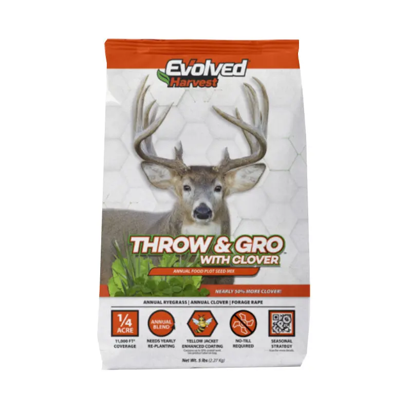 Evolved Throw-And-Gro W/Clover Food Plot Seed (5Lbs) 1