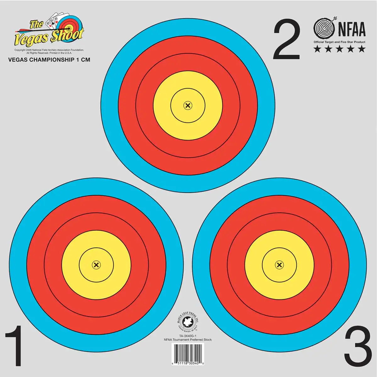 Maple Leaf 3-Spot Vegas Championship Target (1Cm X) 1