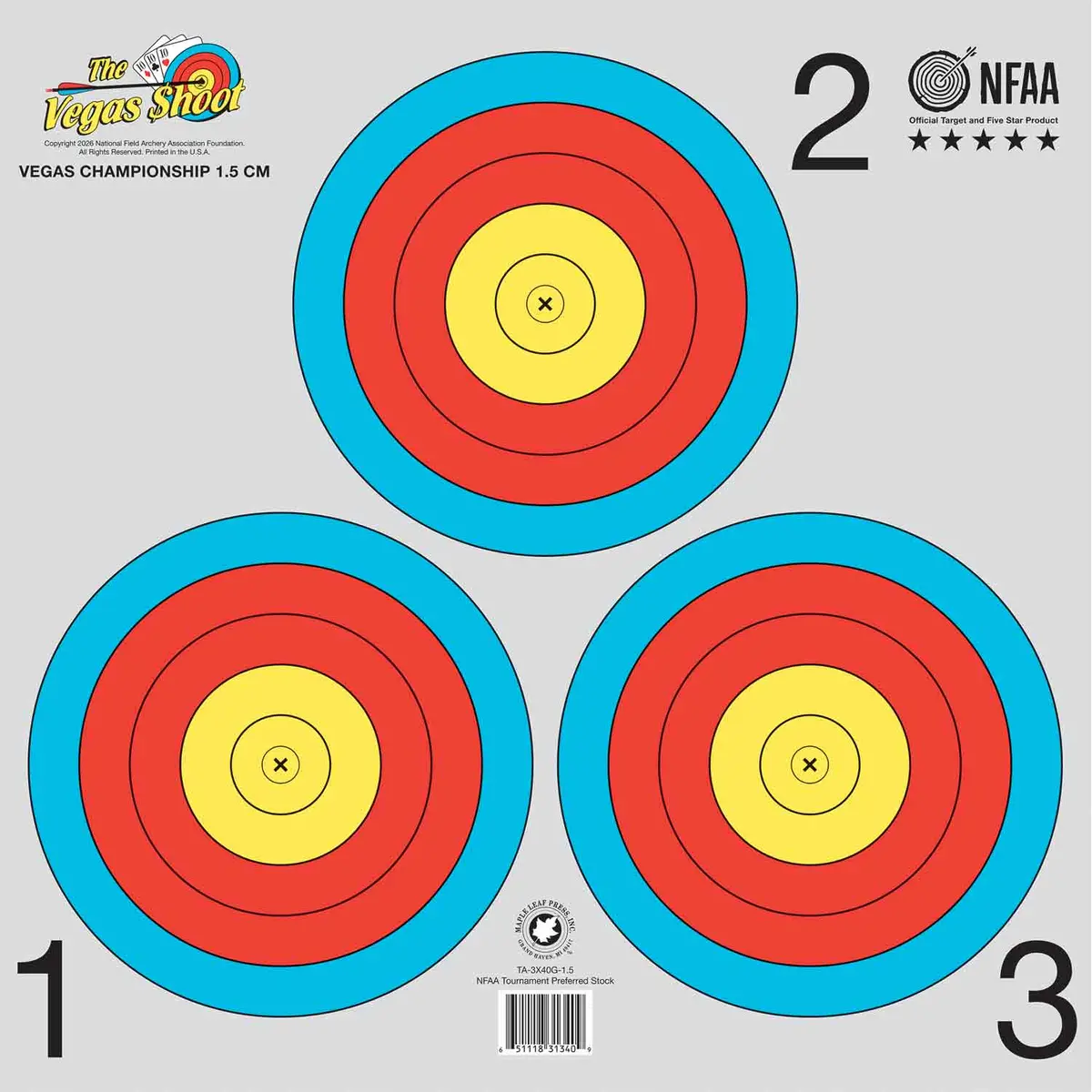 Maple Leaf 3-Spot Vegas Championship Target (1.5Cm X) 1