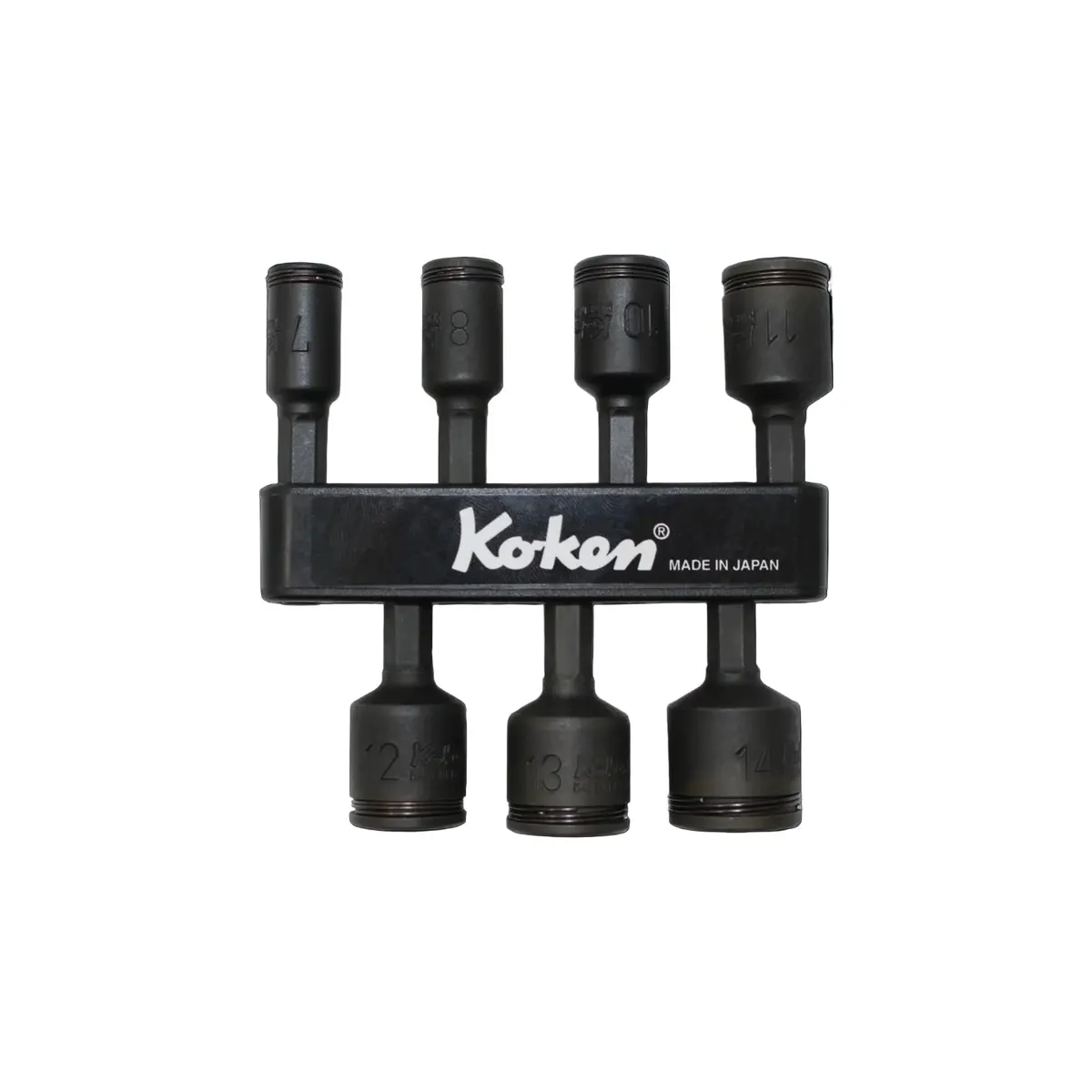 Ko-Ken 113.50(2B)/7-H 1/4 Hex Dr. 7 Piece Impact 6-Point Metric Nut Grip® Nut Setters 7-14Mm 1