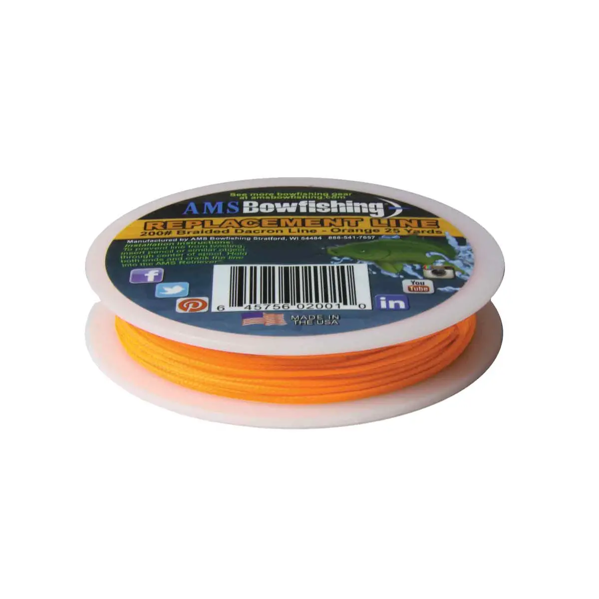 Ams Bowfishing Braided Orange Fish Line 1