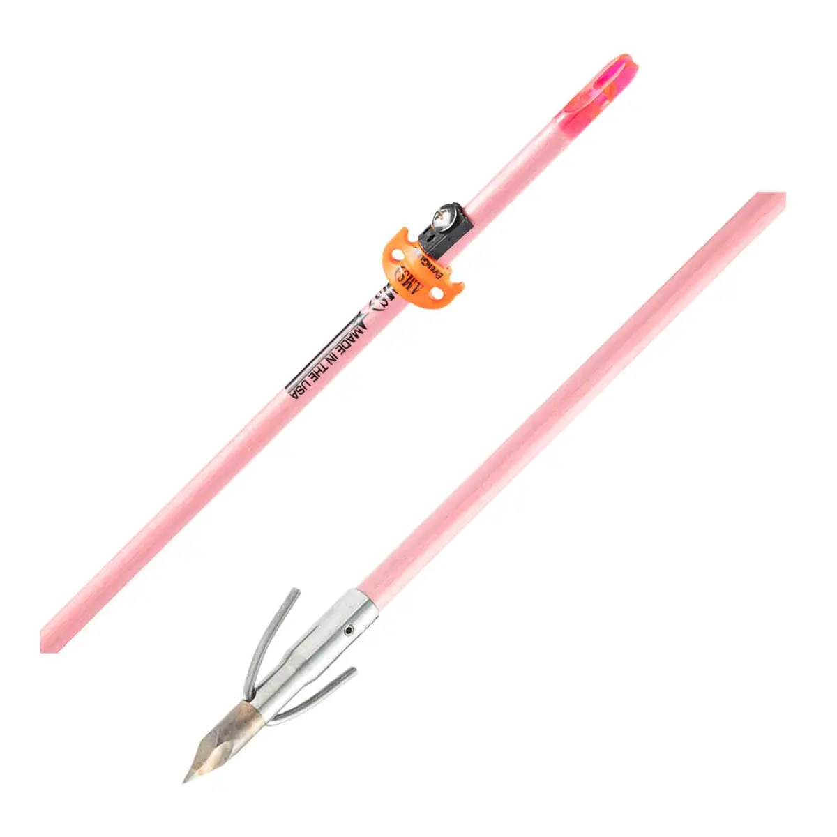 Ams Bowfishing Pink Fiberglass Arrow & Chaos Point 1