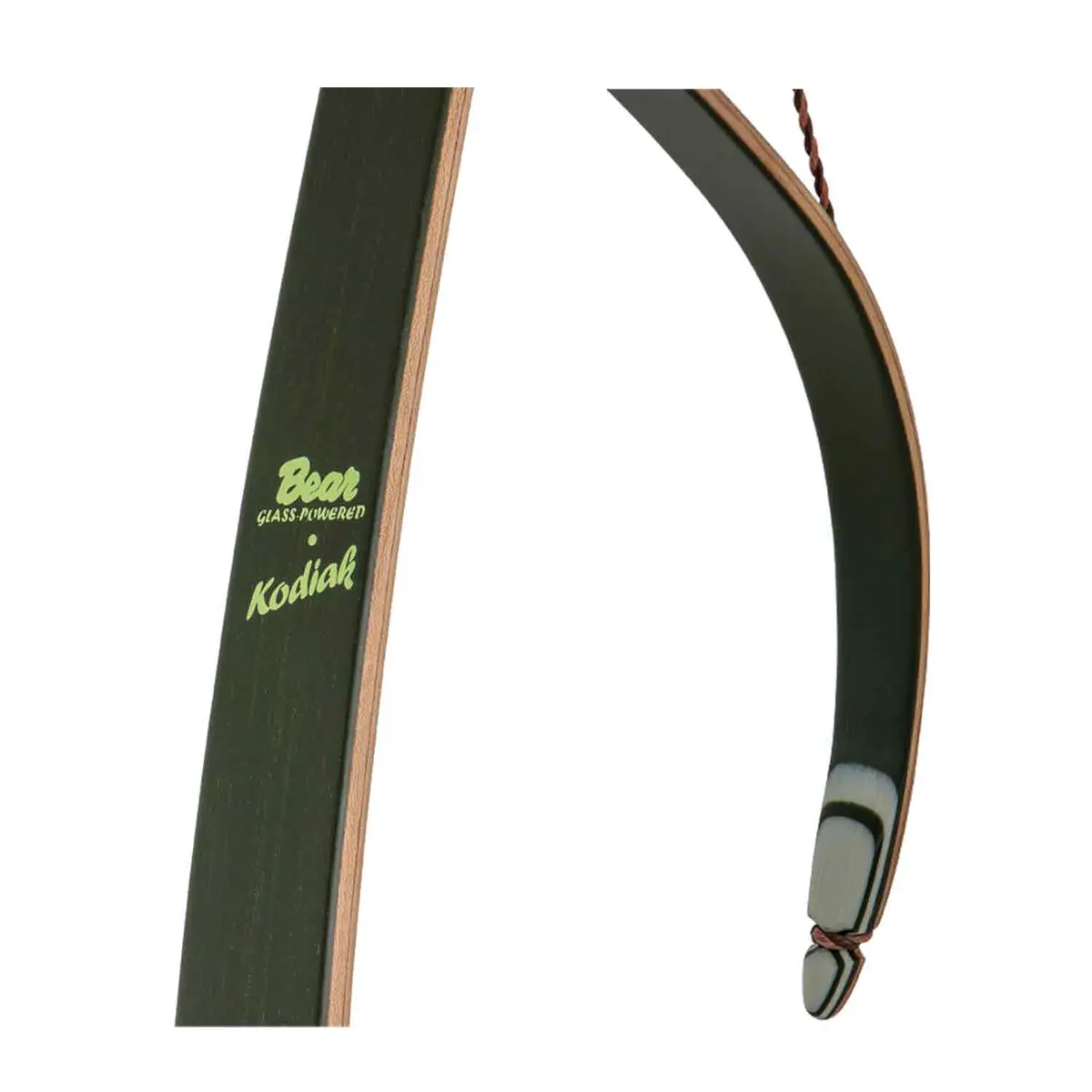 Bear Kodiak One-Piece Recurve Bow (Shedua/Purple Heart/Green Glass) 2