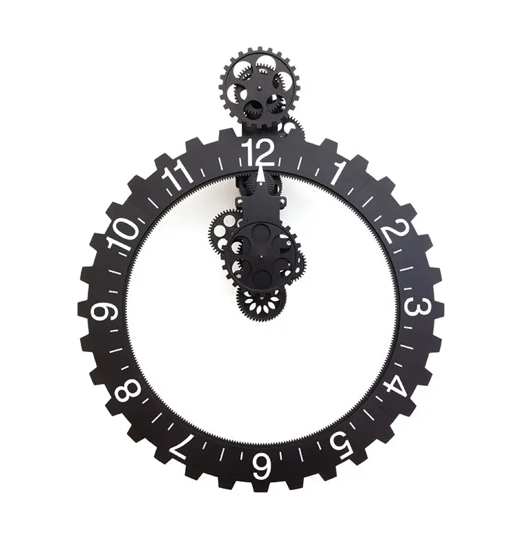 Black Big Wheel Wall Clock 1