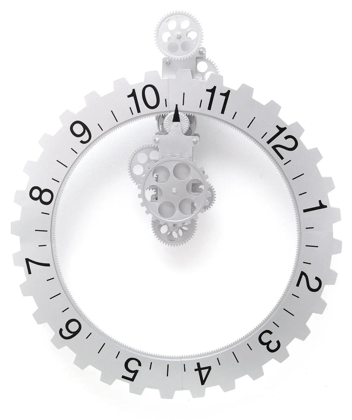 Big Wheel Wall Clock Silver 1