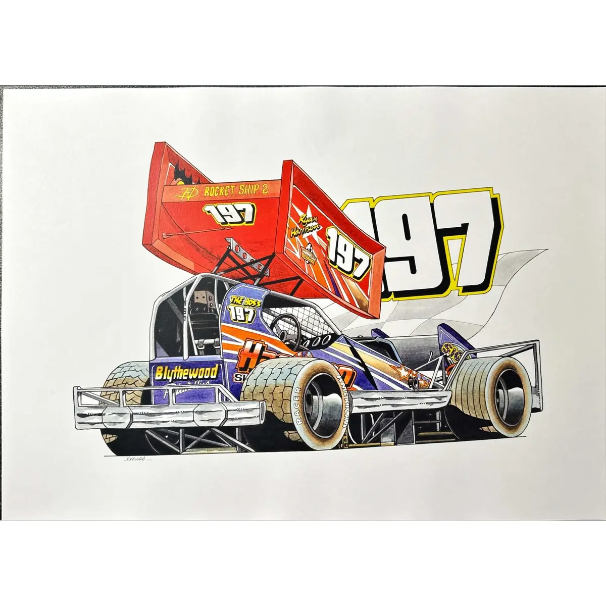 Brisca F1 #197 Ryan Harrison Caricature Print 1