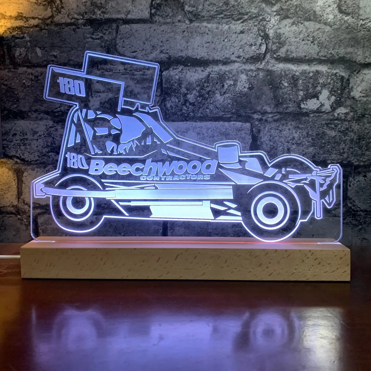 Courtney Witts #180 Brisca F1 Night Light - Large Wooden Base 1