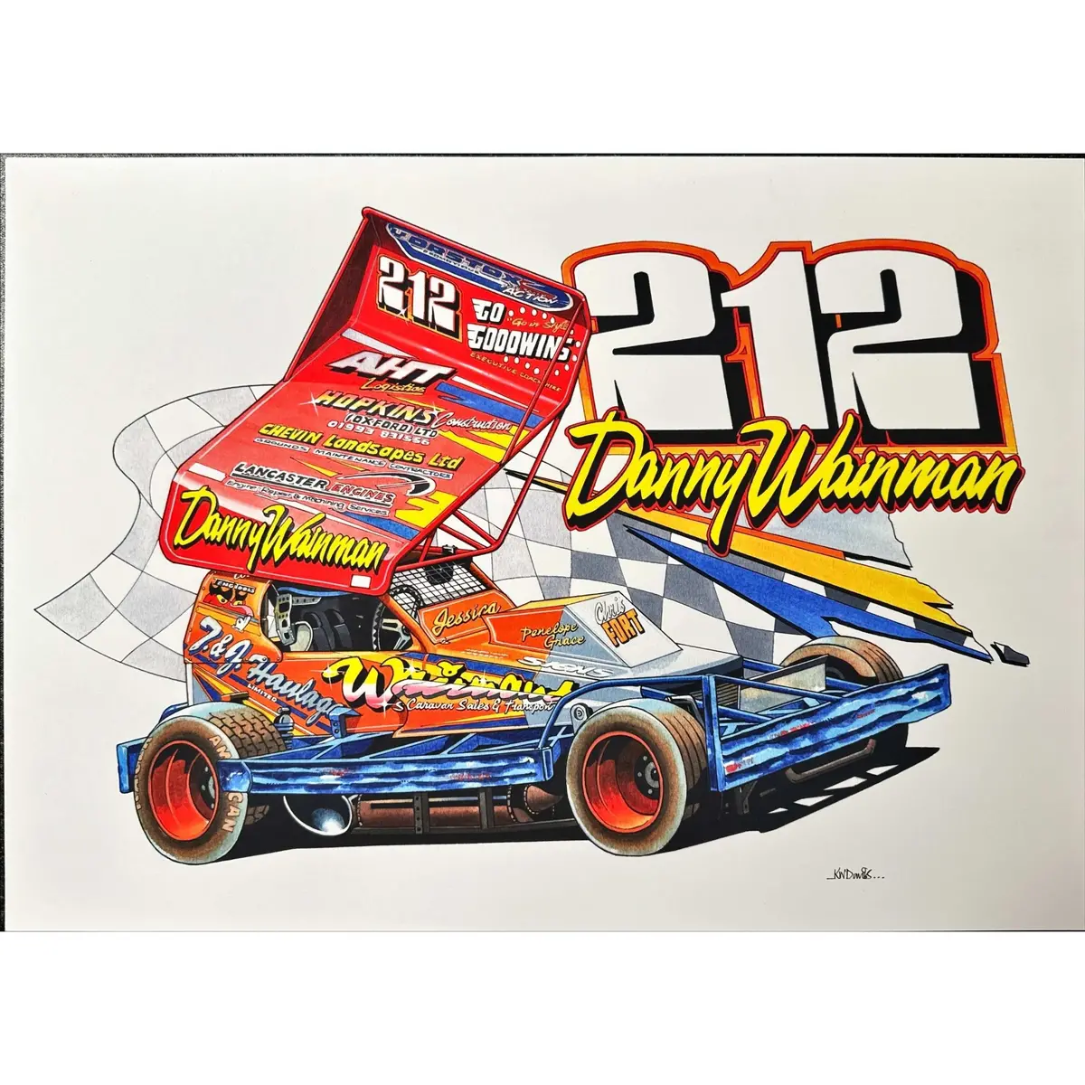 Brisca F1 #212 Danny Wainman Caricature Print 1