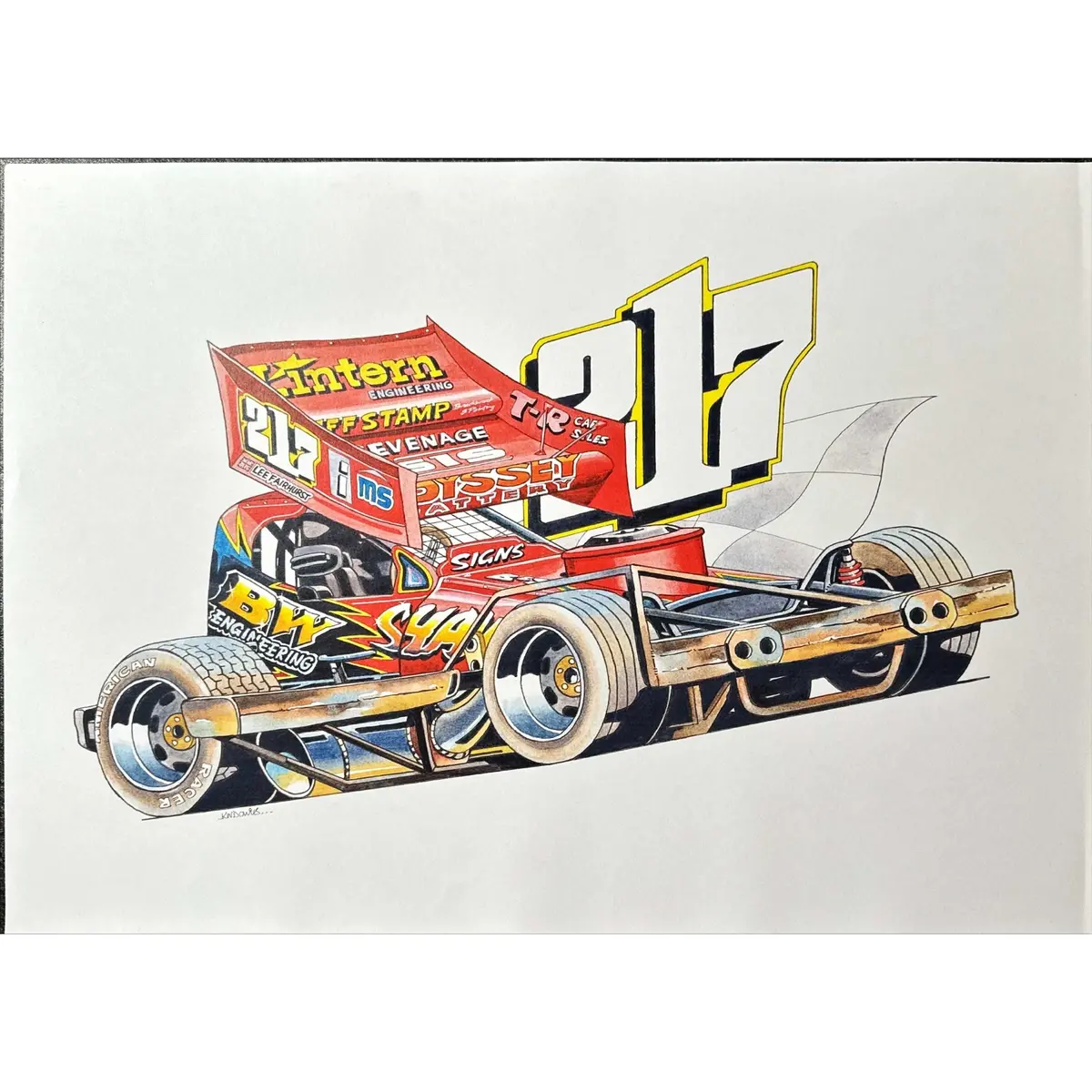 Brisca F1 #217 Lee Fairhurst Caricature Print 1