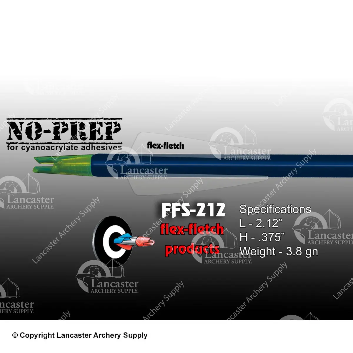 Flex-Fletch FFS-212 Pre-Installed Archery Vanes