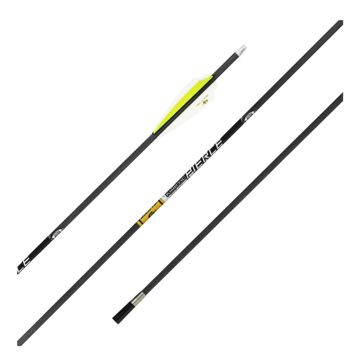 Gold Tip Pierce Platinum Fletched Arrows 1