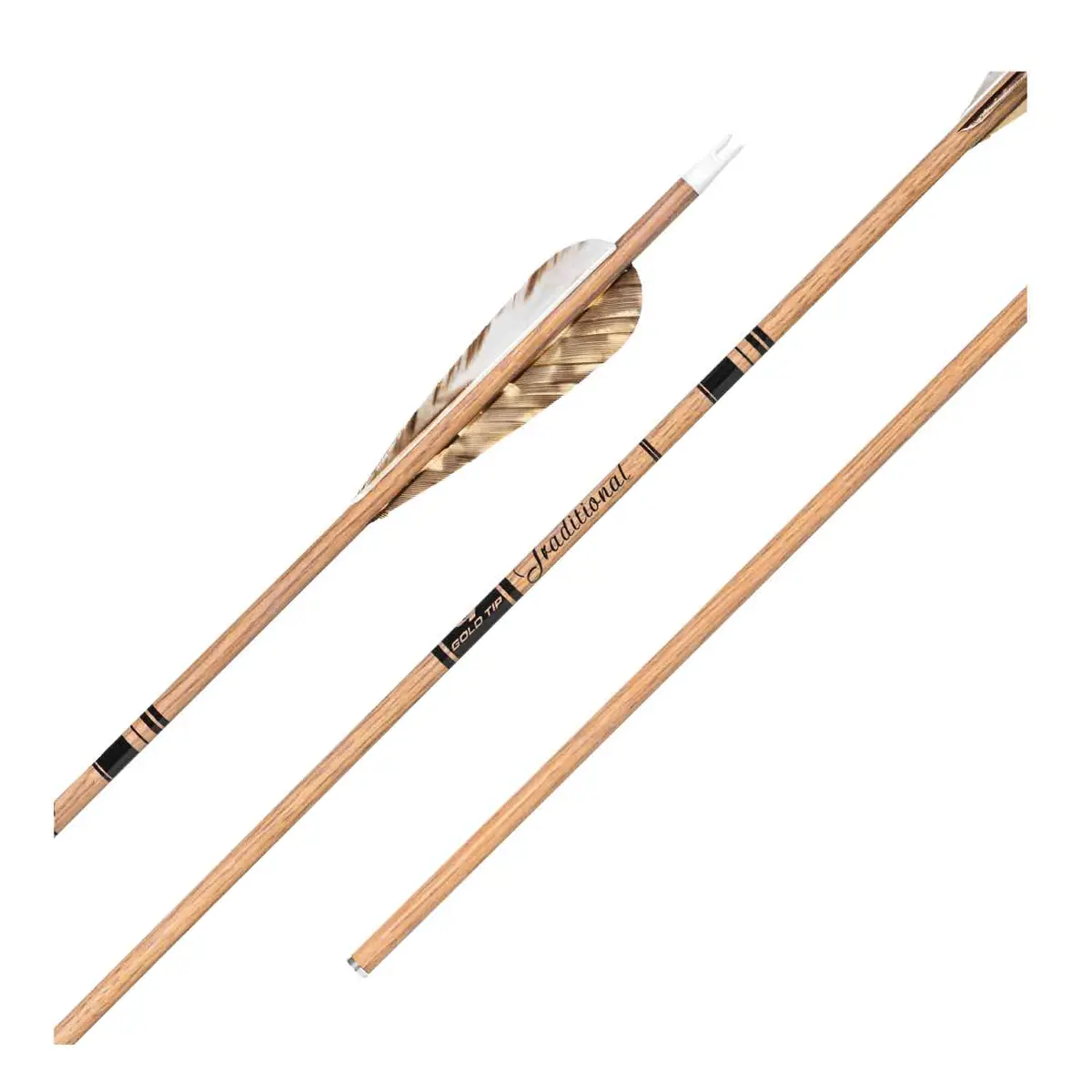 Gold Tip Traditional Feather Fletched Arrows 1