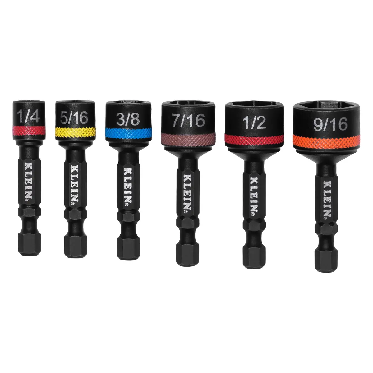Klein Tools 32926S Magnetic Power Nut Setters, 2-Inch Shaft, 6-Piece Sae 1