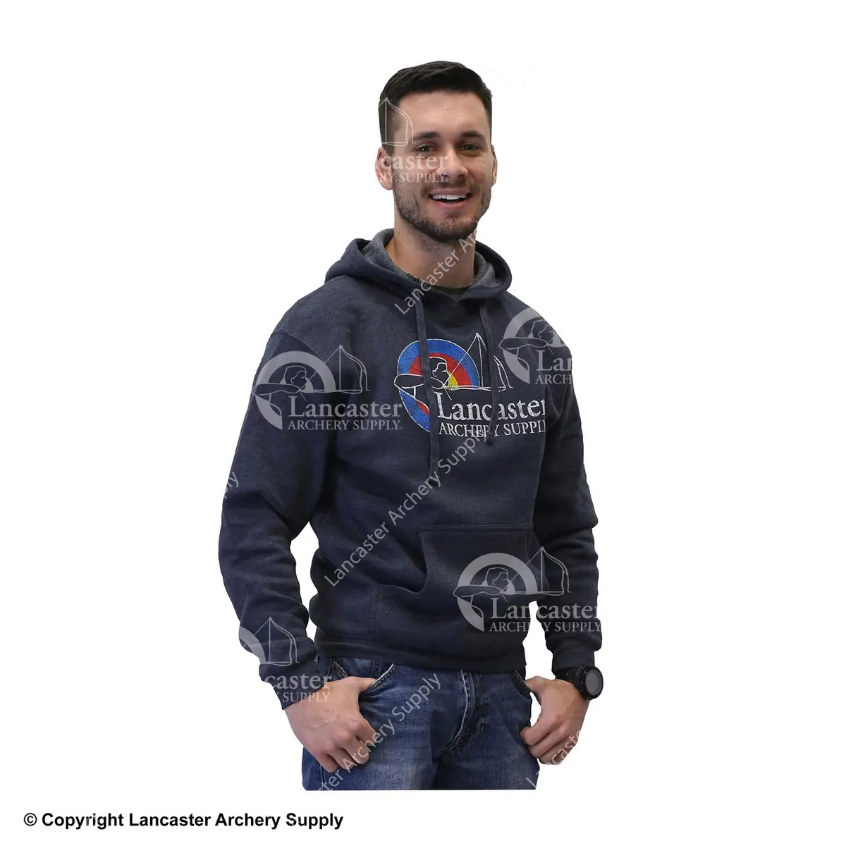 Lancaster Archery Supply Navy Heather Amp Hoodie 1