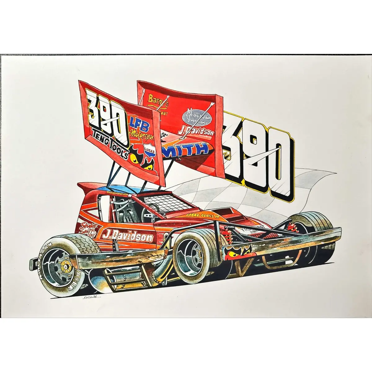 Brisca F1 #390 Stuart Smith Caricature Print 1