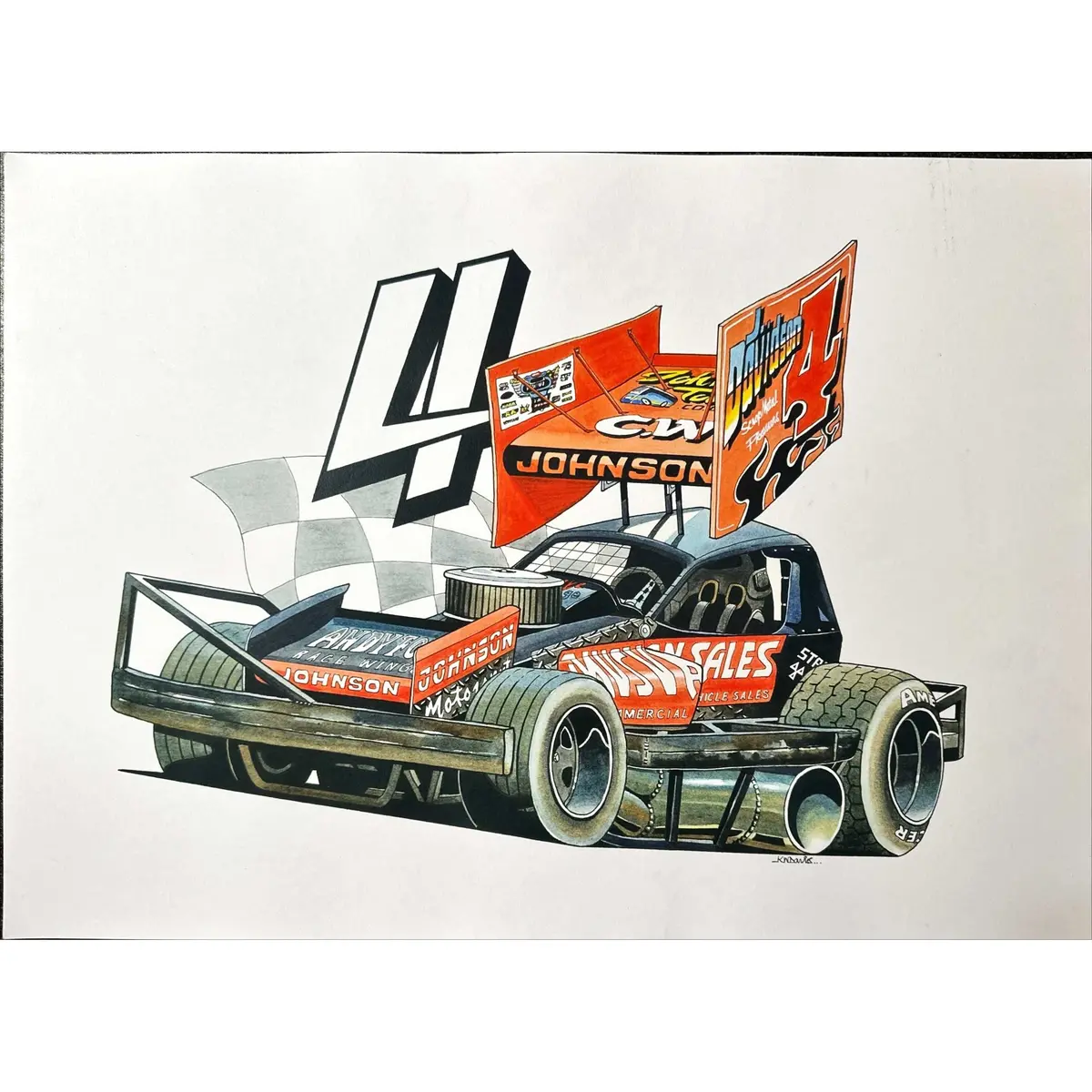 Brisca F1 #4 Dan Johnson Caricature Print 1