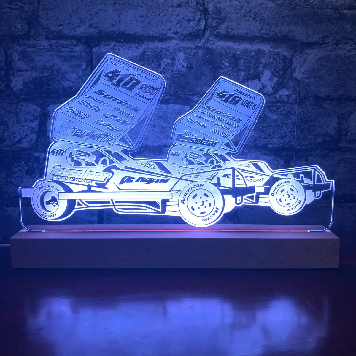 #410 & #418 Tesselar Brisca F1 Night Light - Large Wooden Base 1