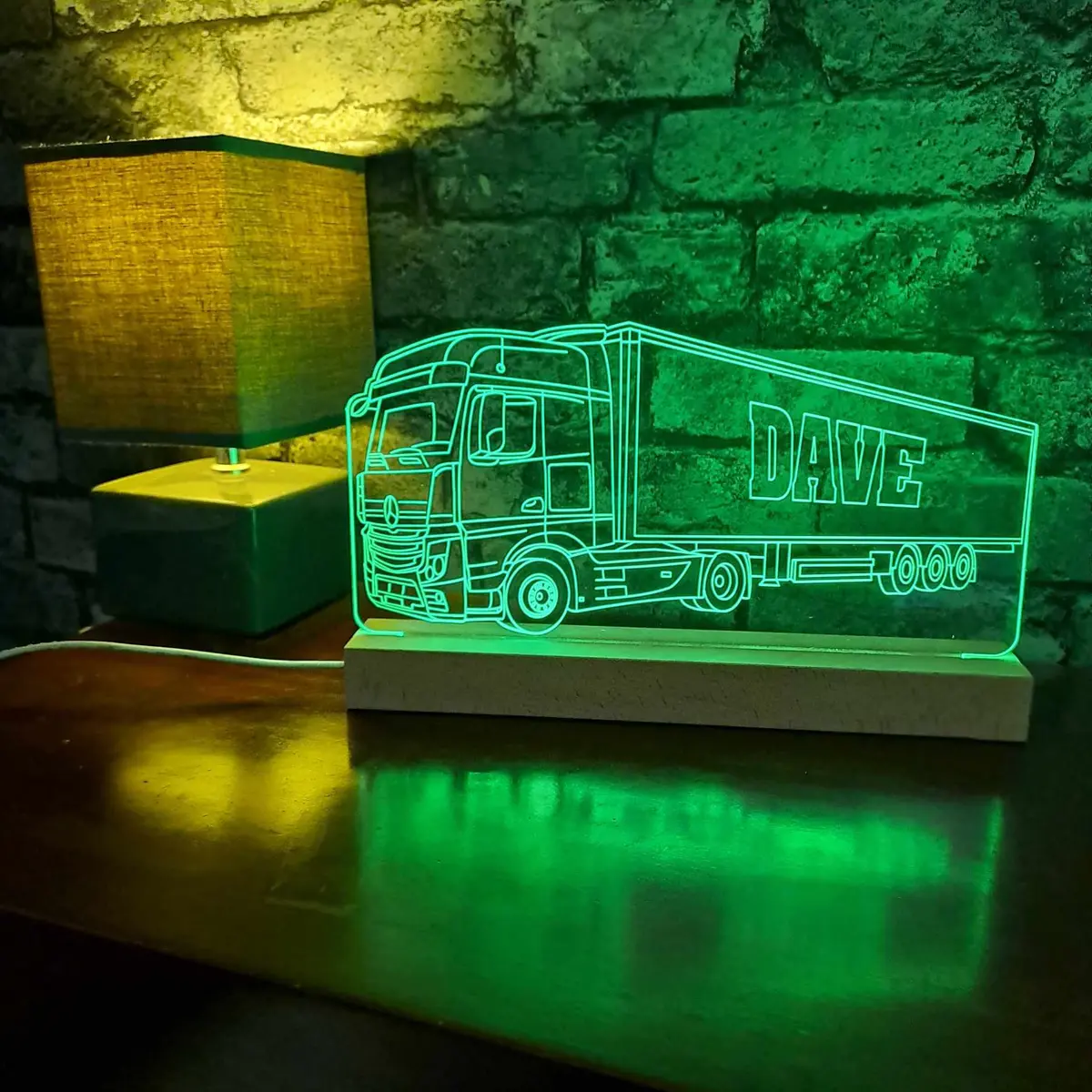 Personalised Mercedes Lorry With Trailer Led Lamp Night Light 1