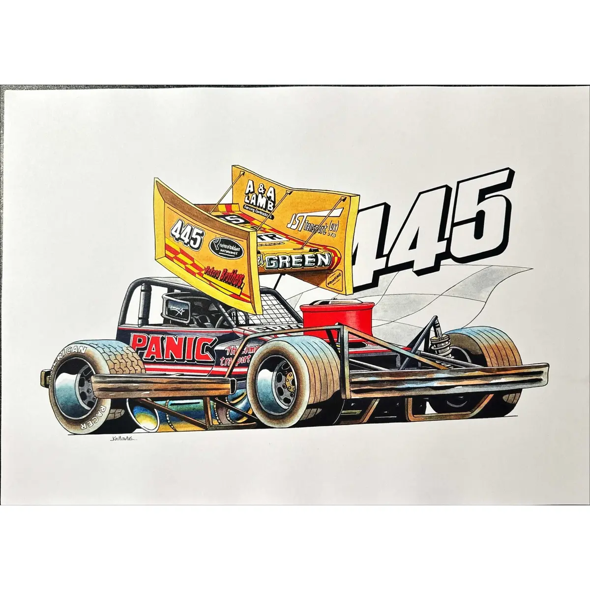 Brisca F1 #445 Nigel Green Caricature Print 1
