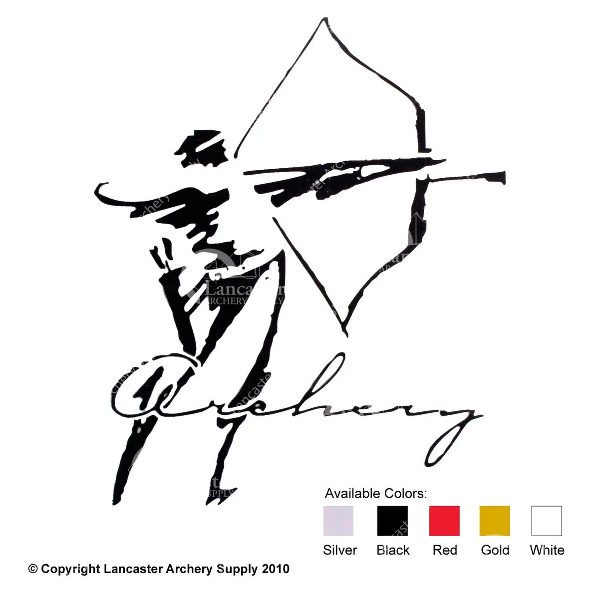 Towne Hall Archery Decals - Small Recurve Archer 1