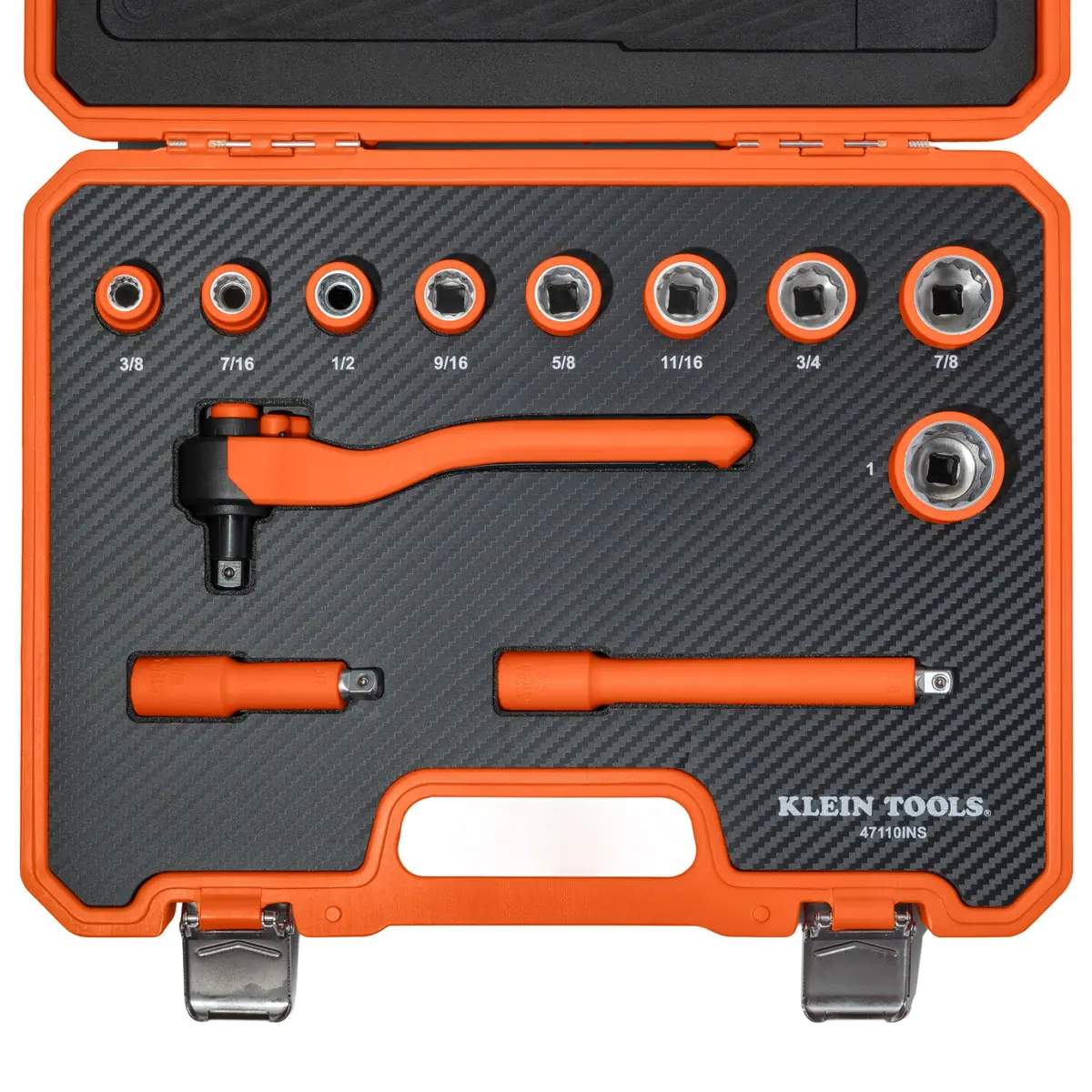 Klein Tools 47110Ins Insulated Ratchet And Socket Set, 12-Piece 1