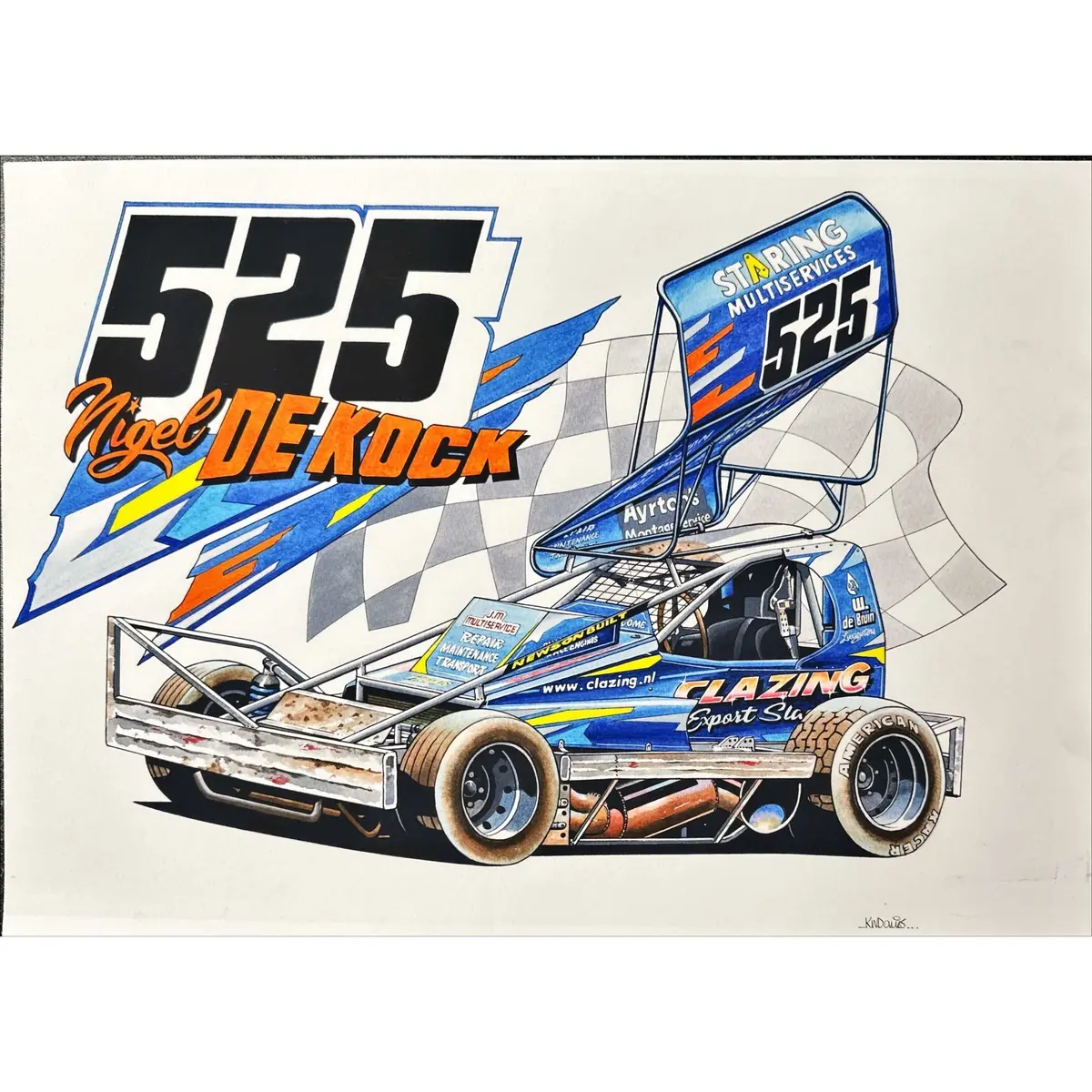 Brisca F1 #525 Nigel De Kock Caricature Print 1