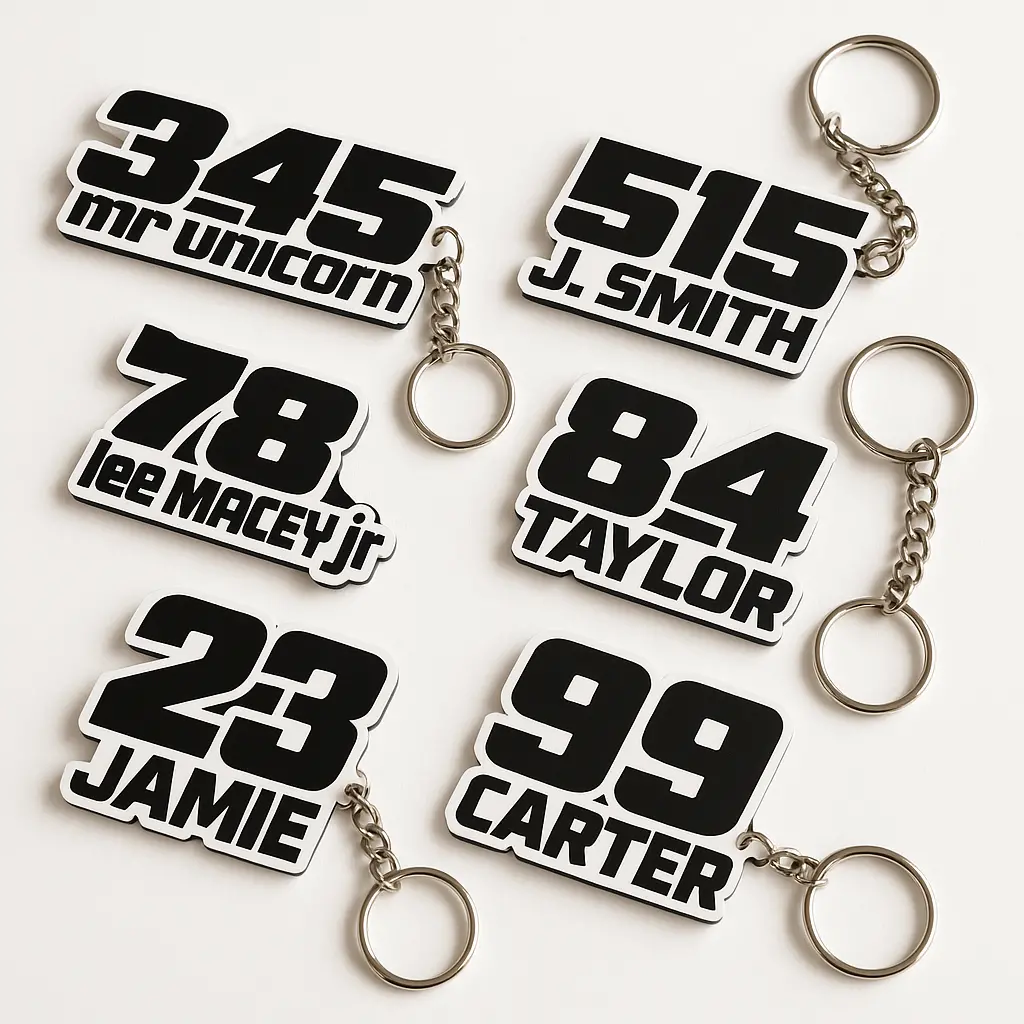 Custom Race Number Keyring 1