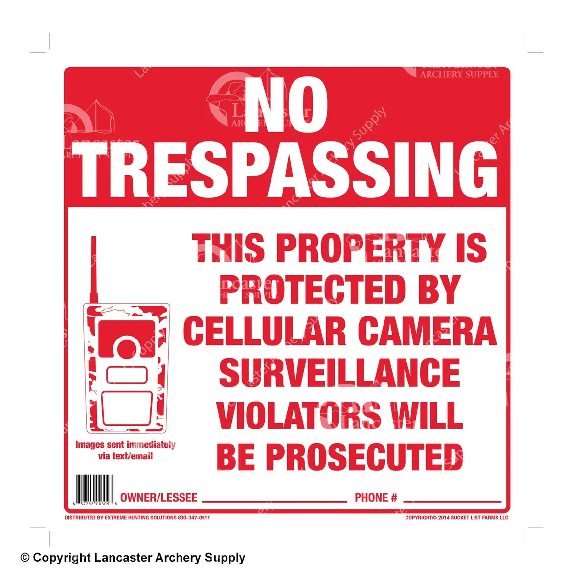 Extreme Hunting Solutions No Trespassing Sign (Tyvek - 10 Pk.) 1