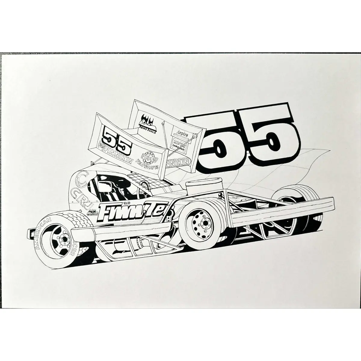 Brisca F1 #55 Craig Finniken Caricature Print 2