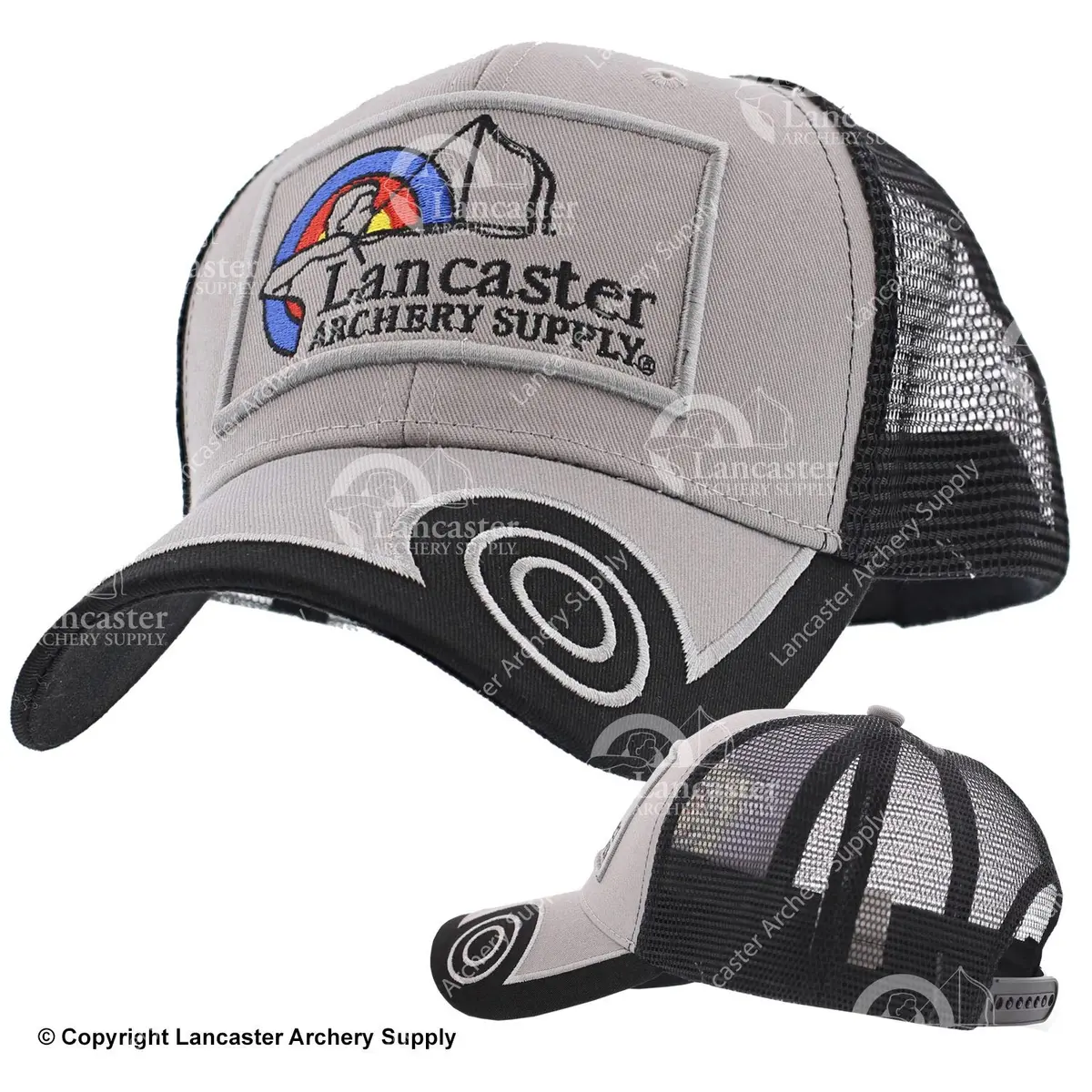 Lancaster Archery Supply Gray/Black Patch Cap 1