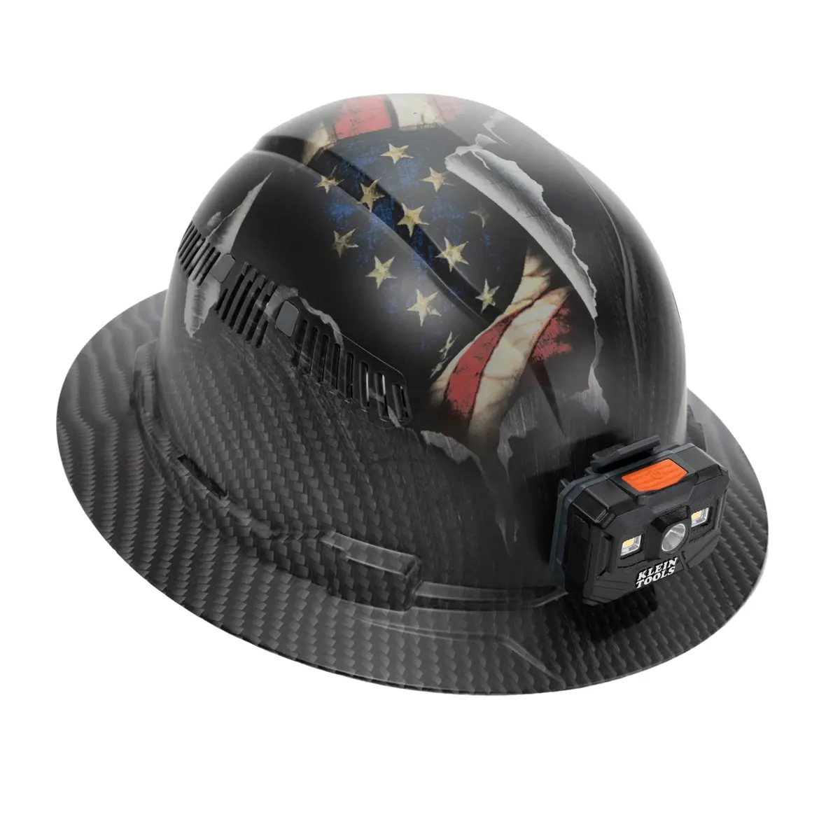Klein Tools 60347Fs Hard Hat, Freedom Series Karbn Pattern, Vented Full Brim, Class C 1