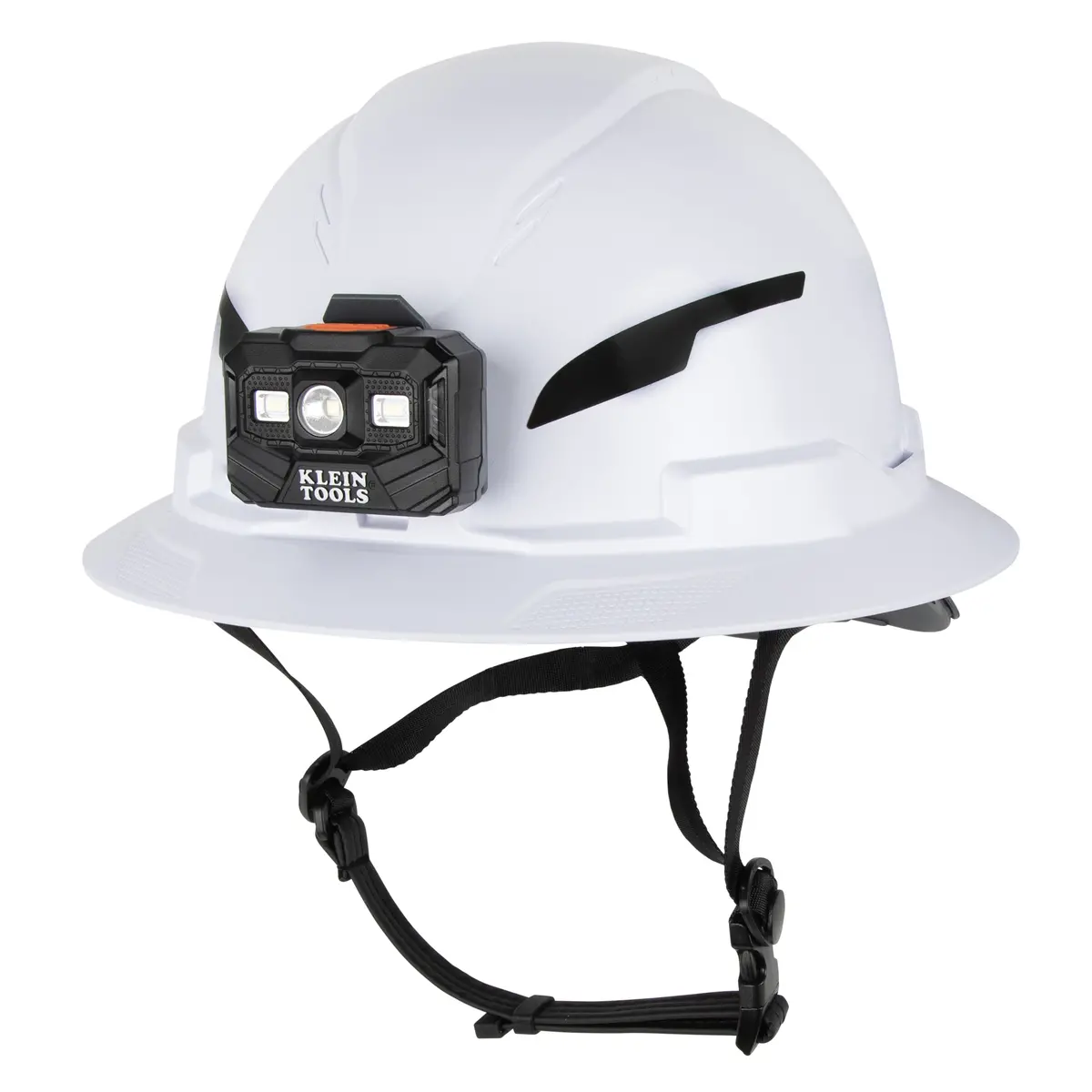 Klein Tools 60406T2rl Type-2 Hard Hat, Non-Vented Full Brim With Rechargeable Headlamp, White 1