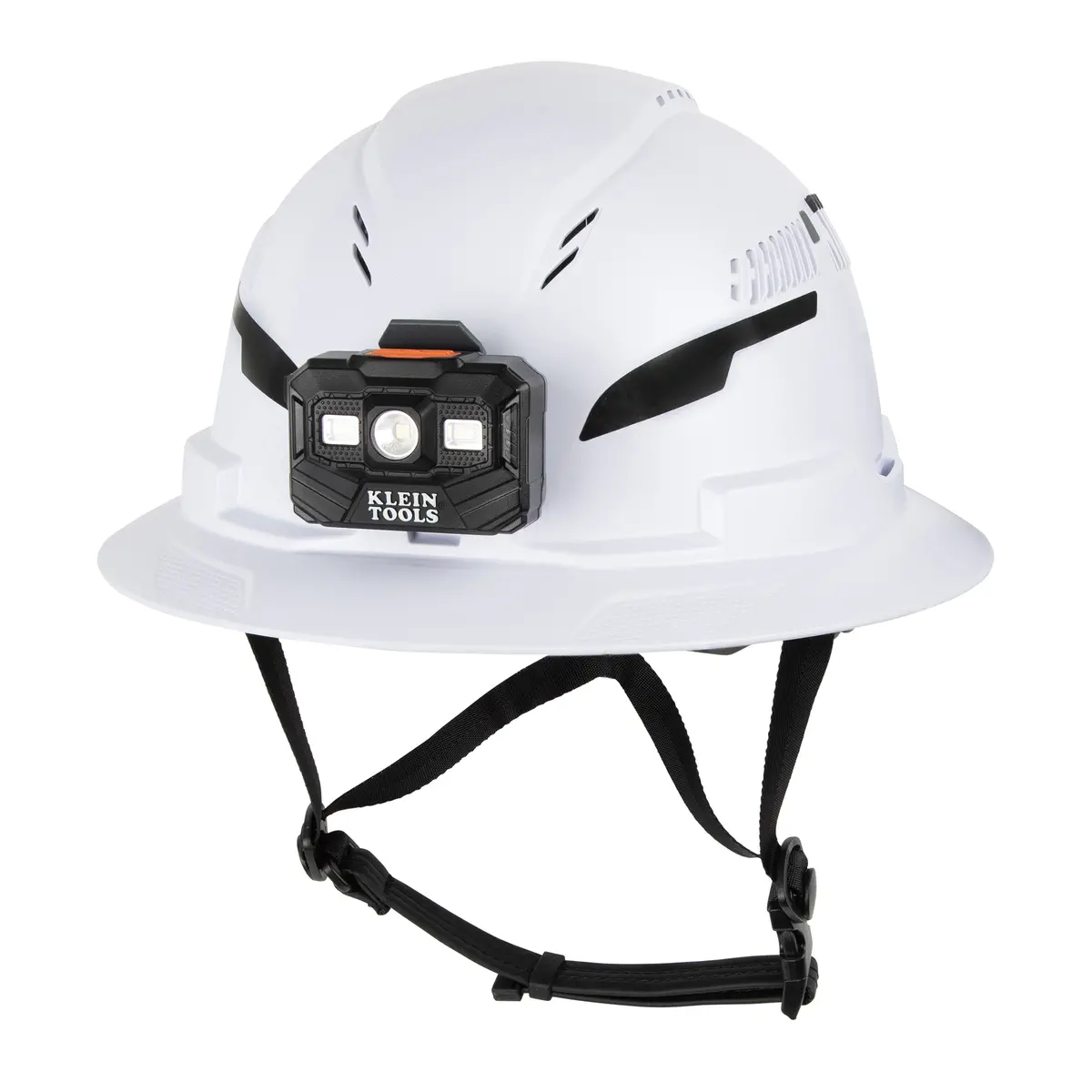 Klein Tools 60407T2rl Type-2 Hard Hat, Vented Full Brim With Rechargeable Headlamp, White 1