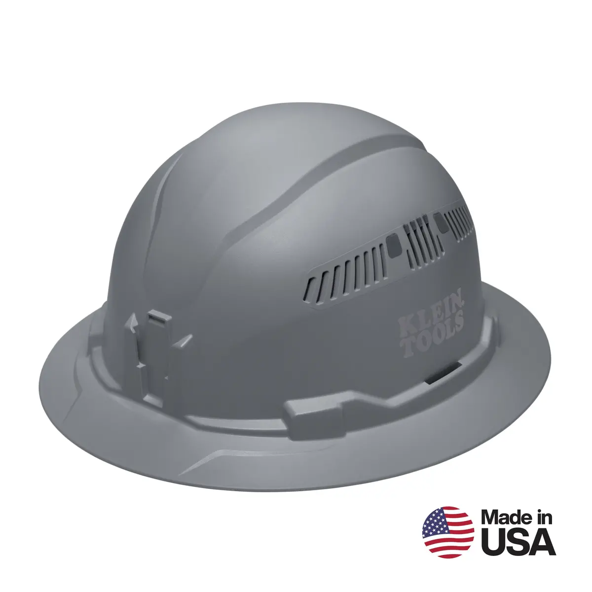 Klein Tools 60864Br Hard Hat, Vented, Full Brim Style, Gray 1