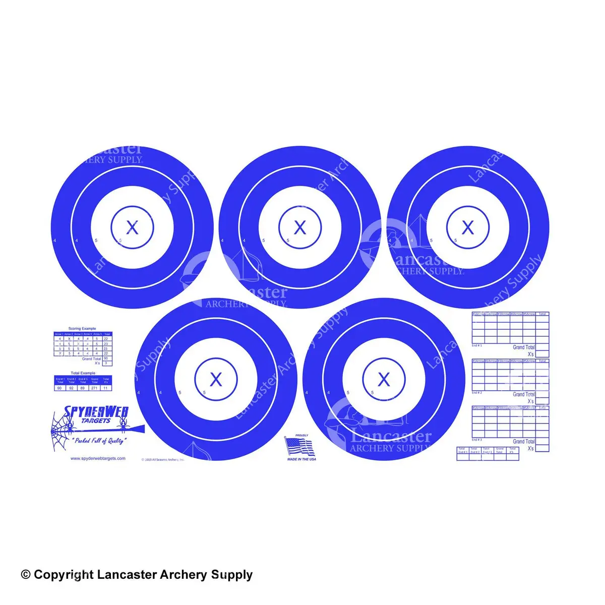 Spyderweb Reversible 5 Spot Paper Targets 1