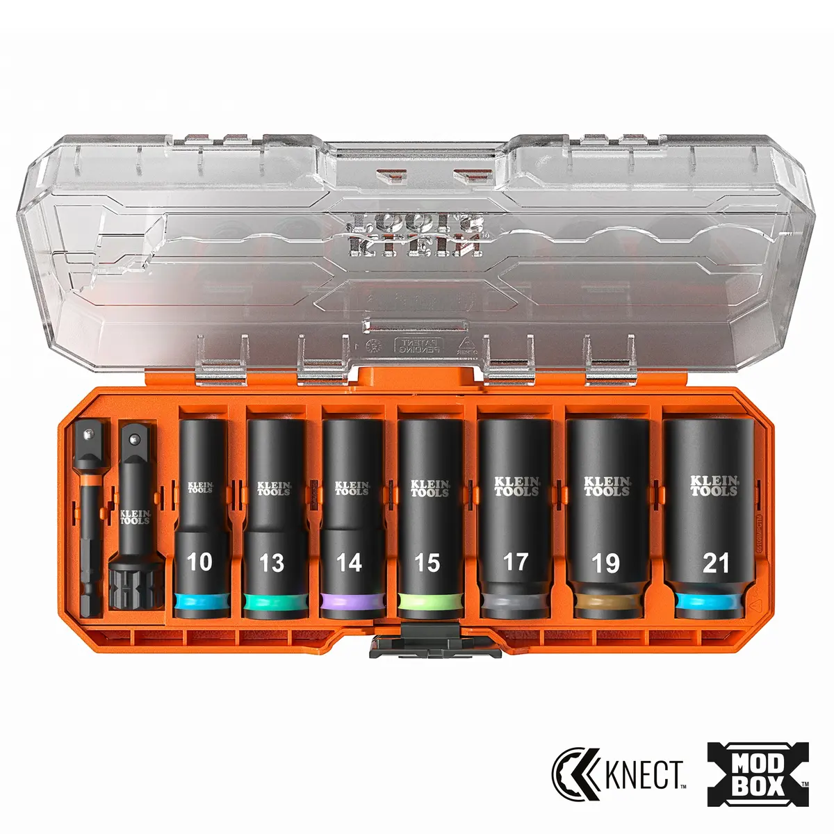 Klein Tools 65109Impctm Knect Deep-Well 3/8" Drive Impact Socket Set, Metric, 9 Pc. 1