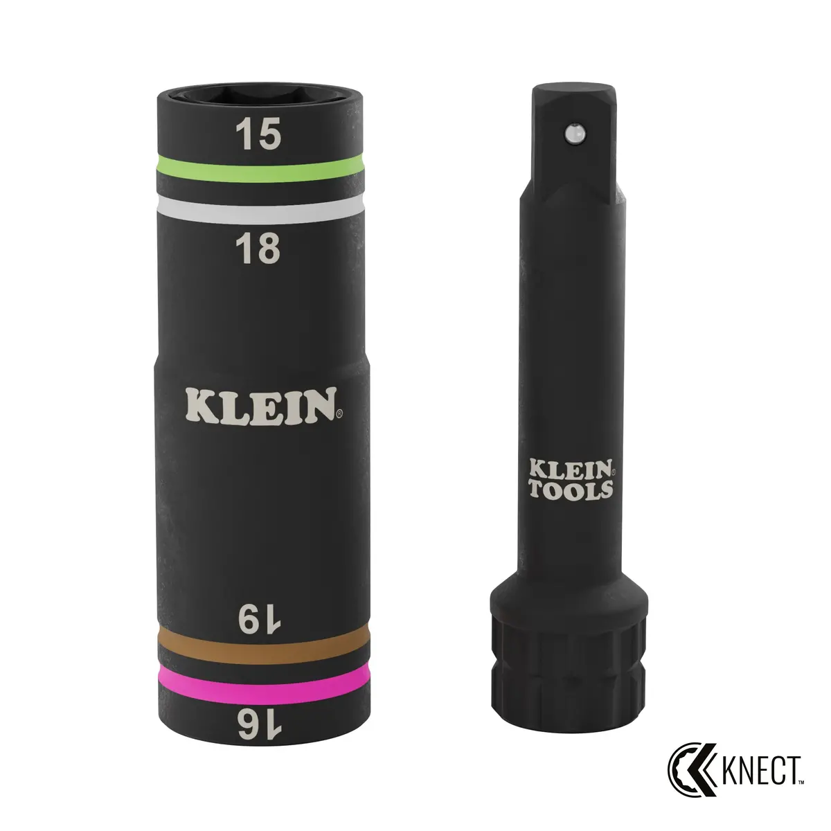 Klein Tools 6513Mqs Knect Quad-4 Heavy-Duty Impact Flip Socket, Metric, 2-Piece 1
