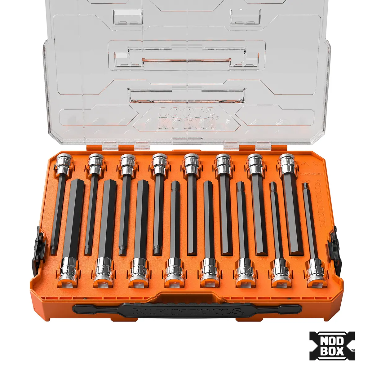 Klein Tools 652216Hexl Long Hex Bit Socket Set, Sae And Metric, 16 Pc. 1