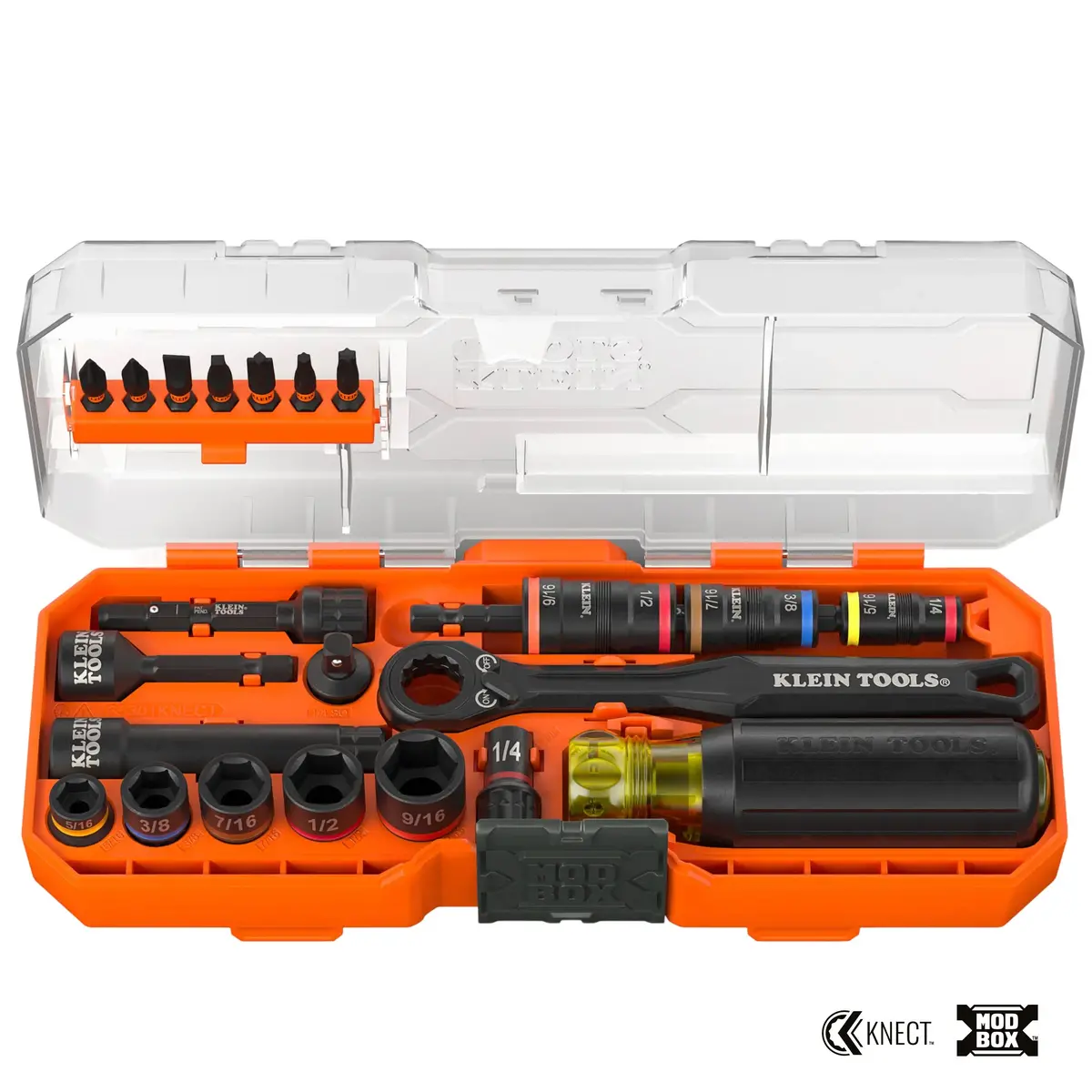 Klein Tools 65301Knect Knect Pass-Through And Flip Socket Starter Set, Sae, 23-Piece 1