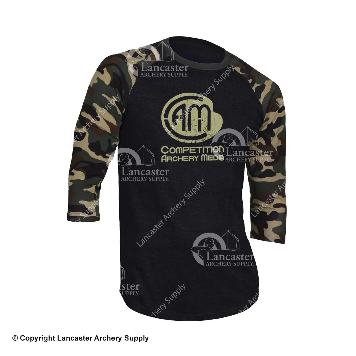 Competition Archery Media 3/4 Sleeve Camo Baseball Tee 1