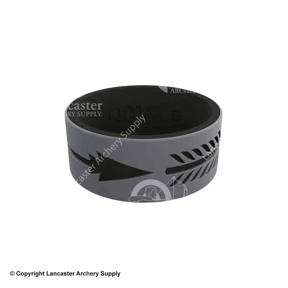 Qalo Men's Strata Grey/Black Arrow Silicone Ring 1