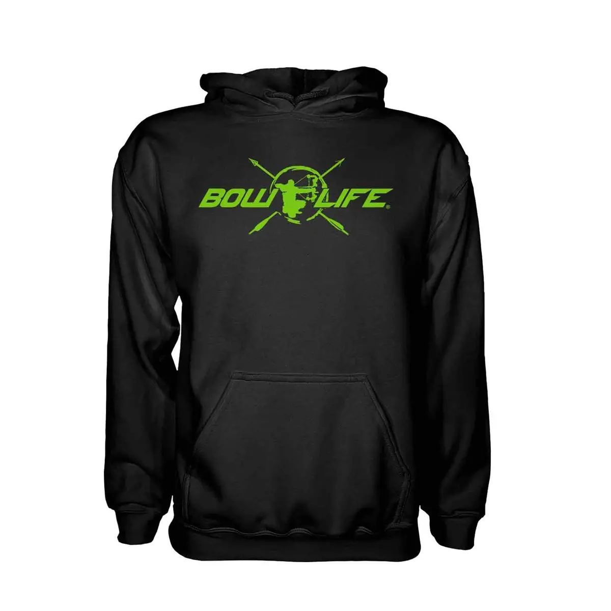 Bow Life Men's Center Shot Green/Black Pullover Hoodie 1