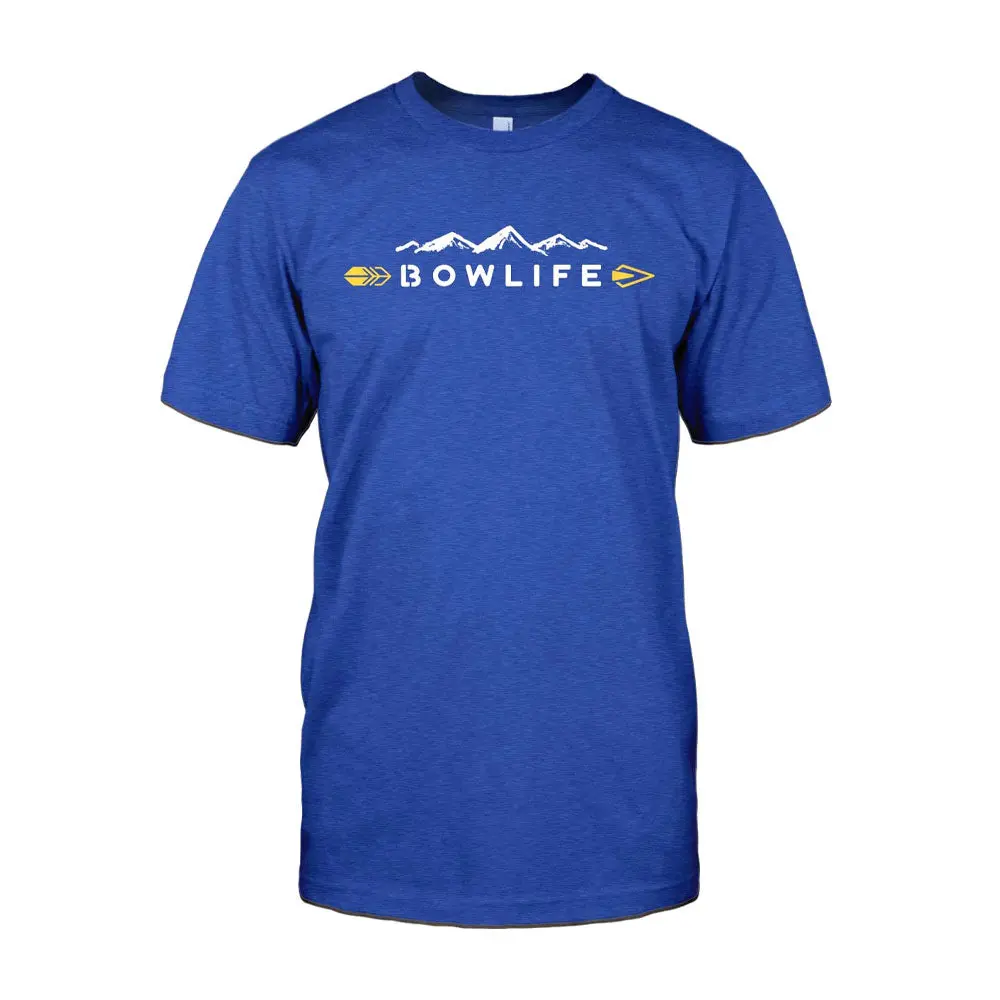 Bow Life Men's Mountain Logo Royal Blue Short Sleeve T-Shirt 1